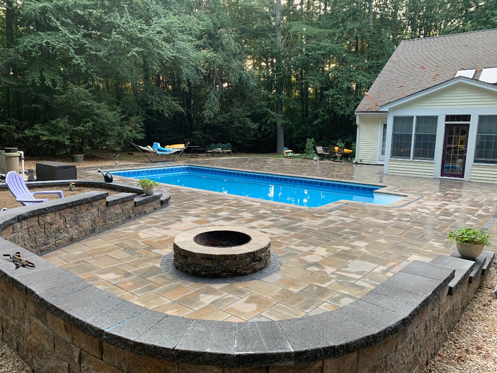 Pool deck with patio