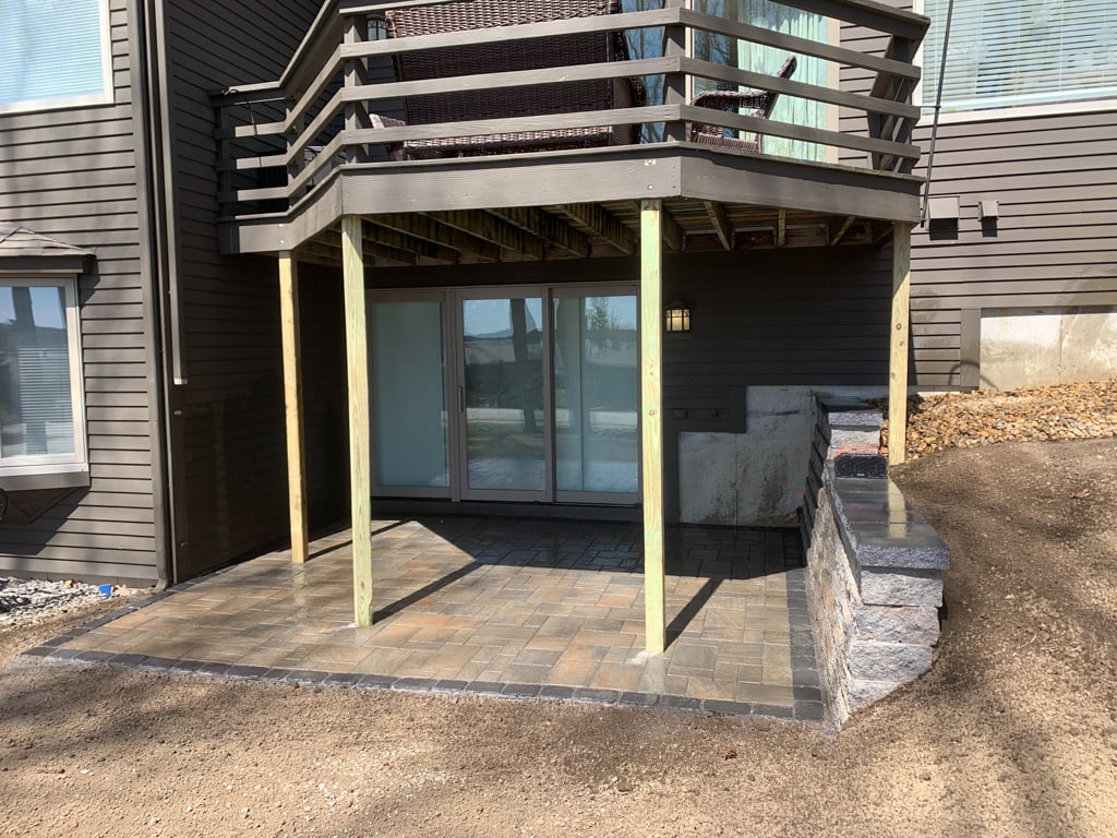 Patio underneath porch