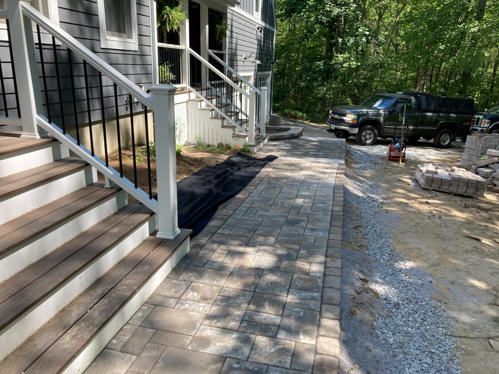 Completed residential steps and walkway