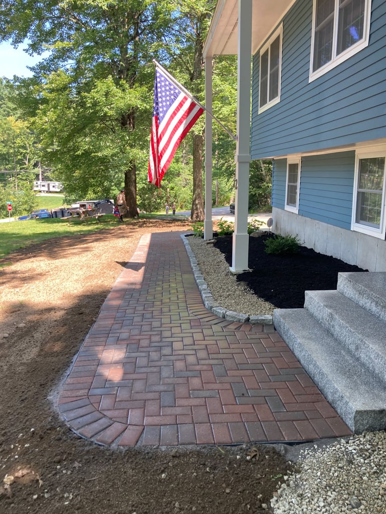 Completed residential steps and walkway