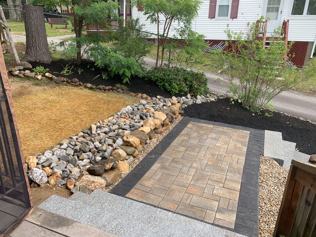 Completed residential steps and walkway