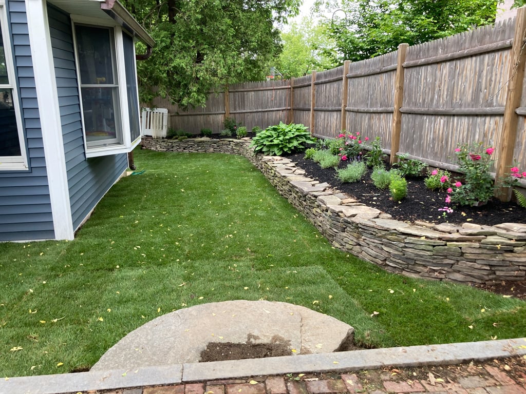 Garden next to fence