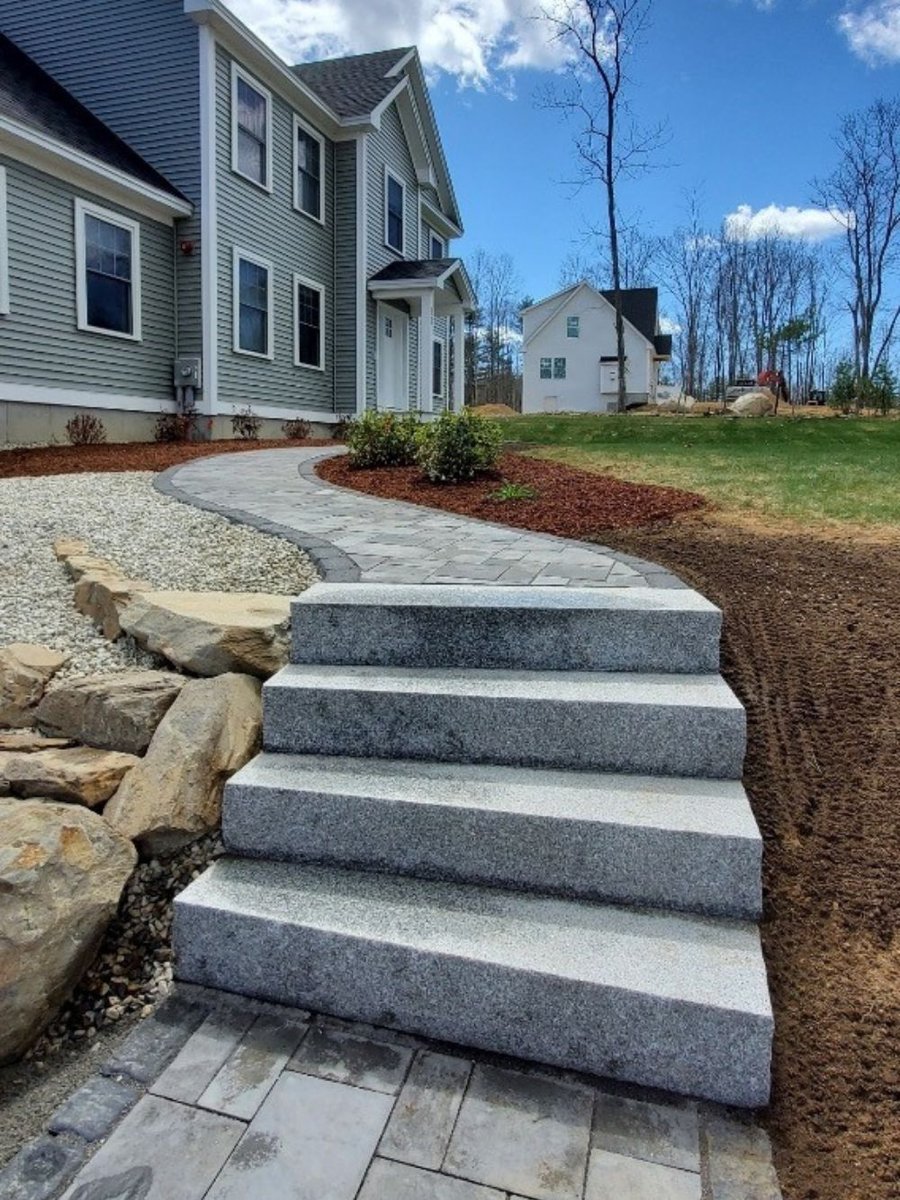 Granite steps and walkway at nice property